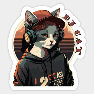 Dj Cat Sticker